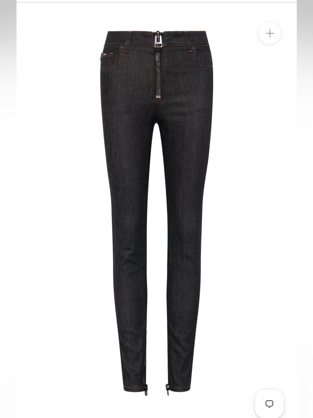 NWT TOM FORD Exposed Zip Skinny Jeans Black TF Logo Size 24